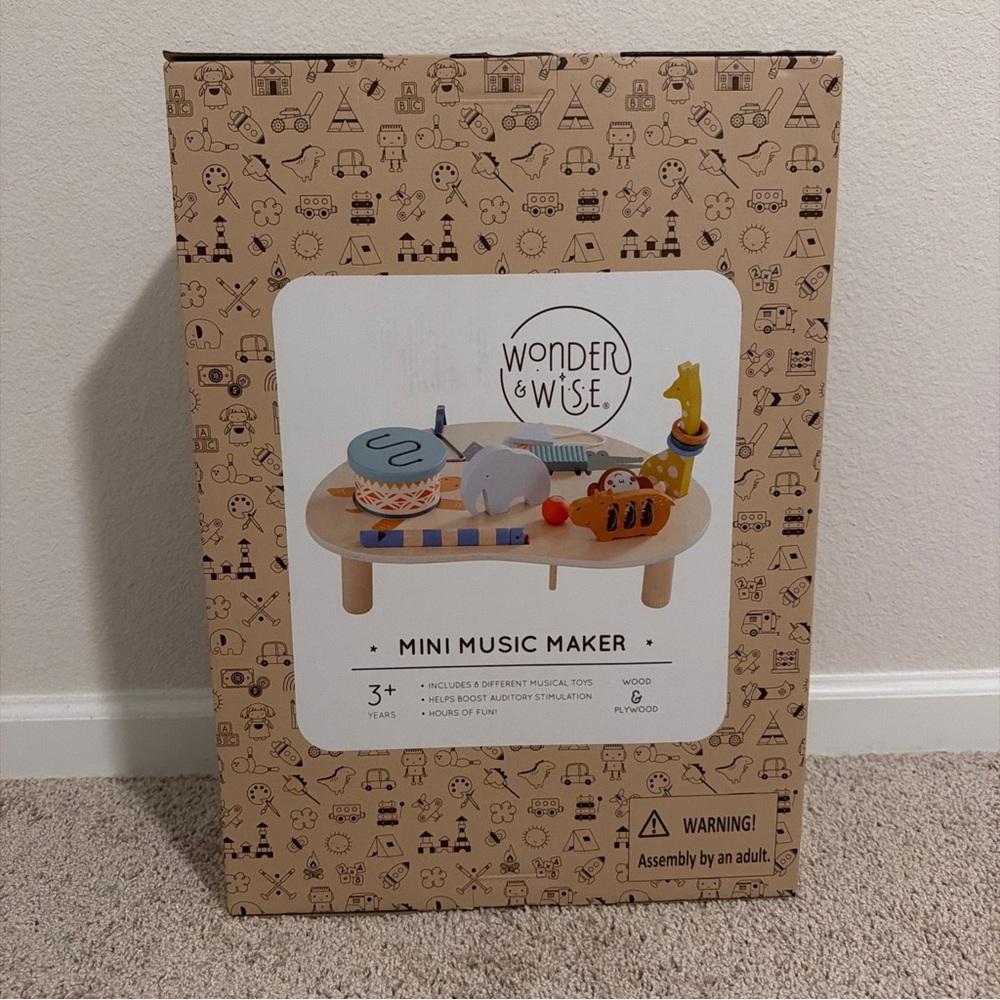 Mini Music Maker - Blue and Natural Wooden Kids Instrument Set